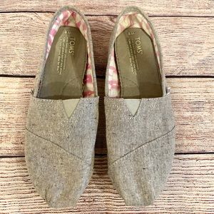 Toms Light Gray Flecked Alpargatas, sz 8